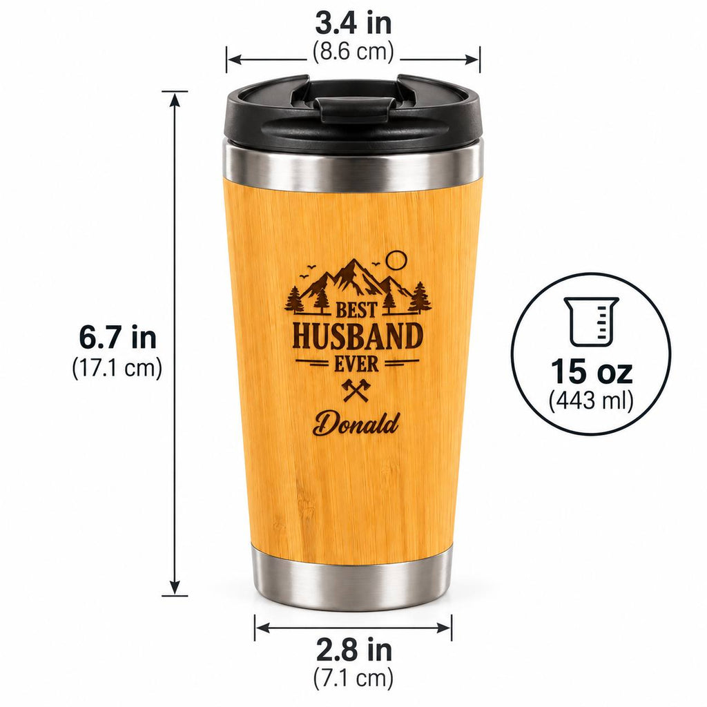 Personalized Gift Set for Husband – Custom Engraved Tumbler & Pocket Knife