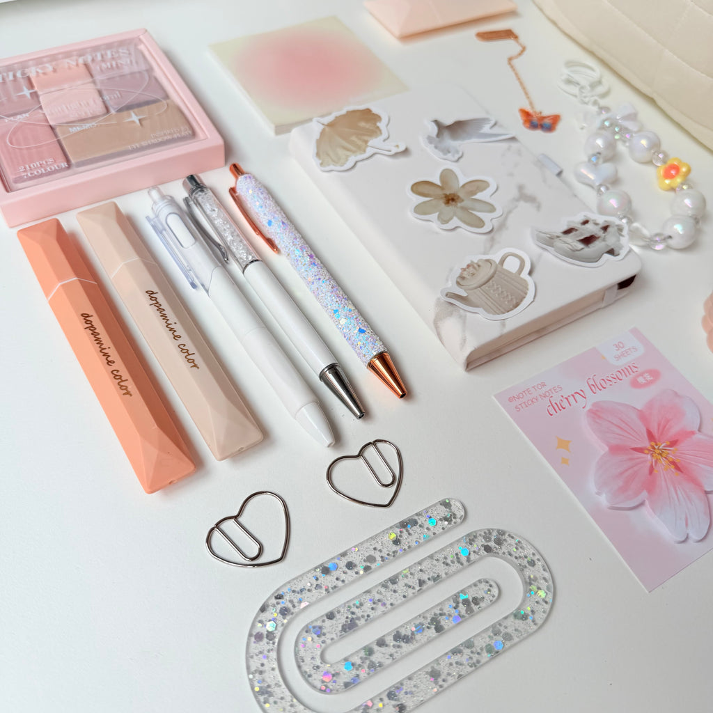 White & Blush Aesthetic Stationery Gift Set