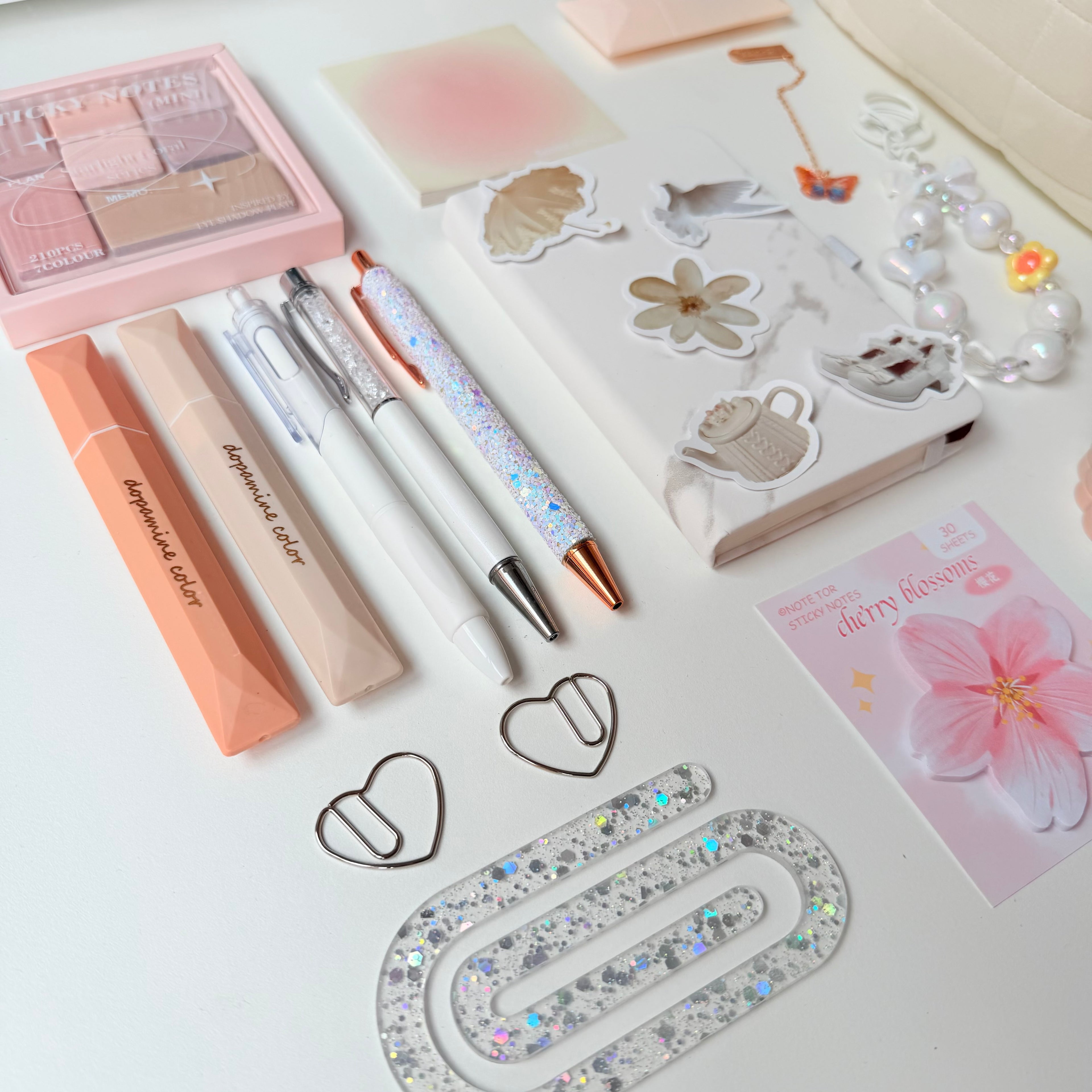White & Blush Aesthetic Stationery Gift Set