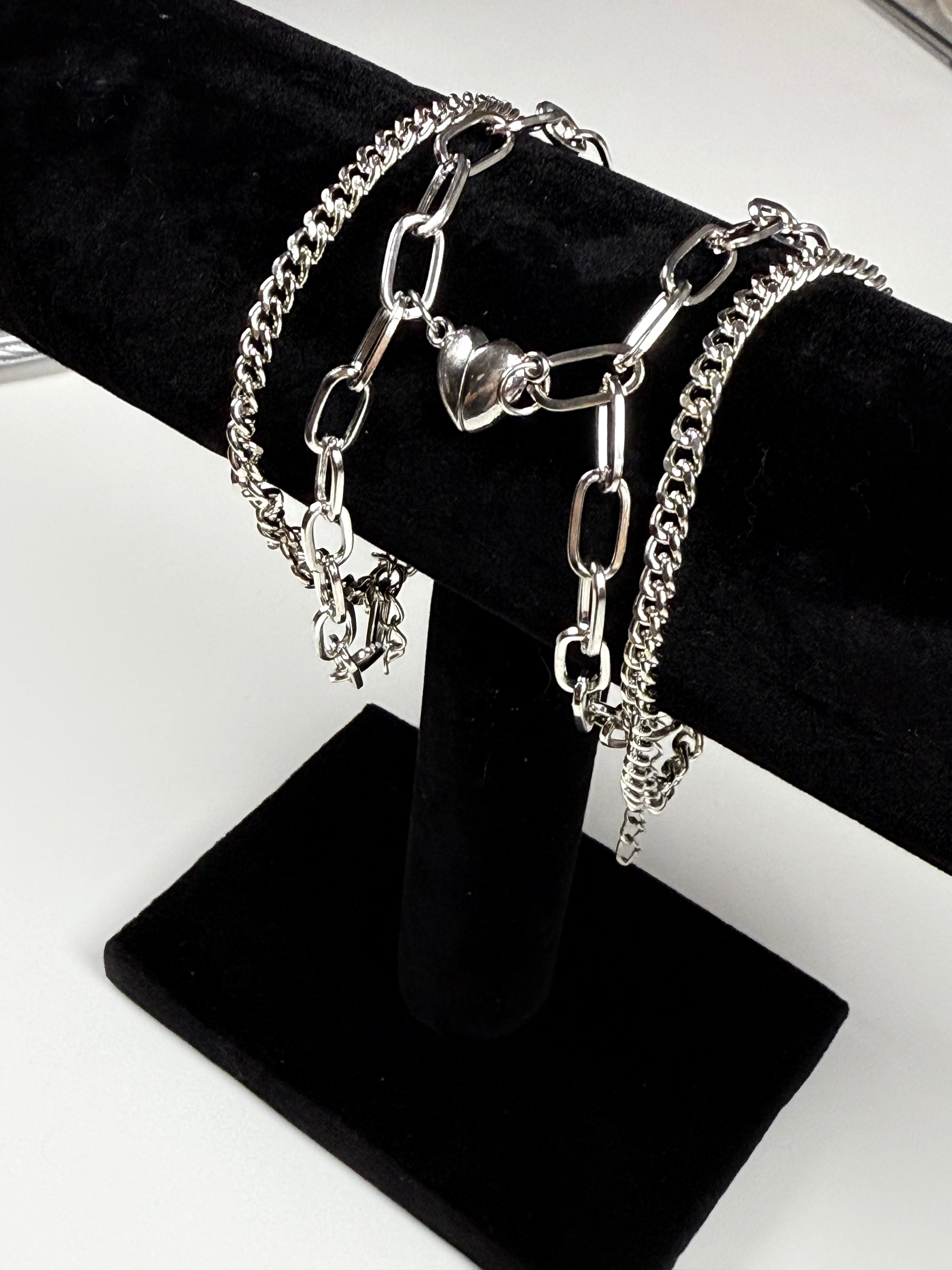 Silver magnetic bracelet