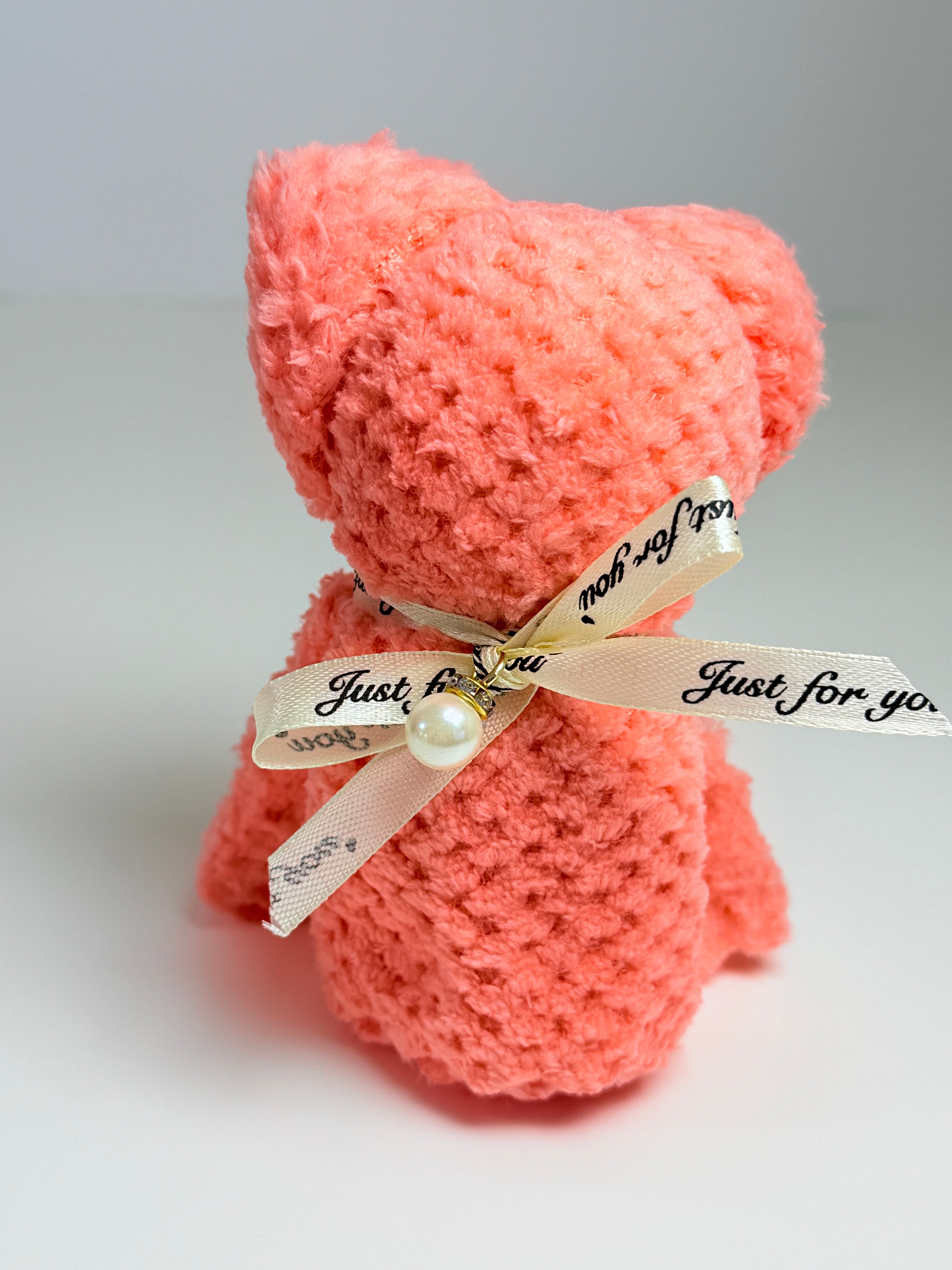 Coral teddy bear
